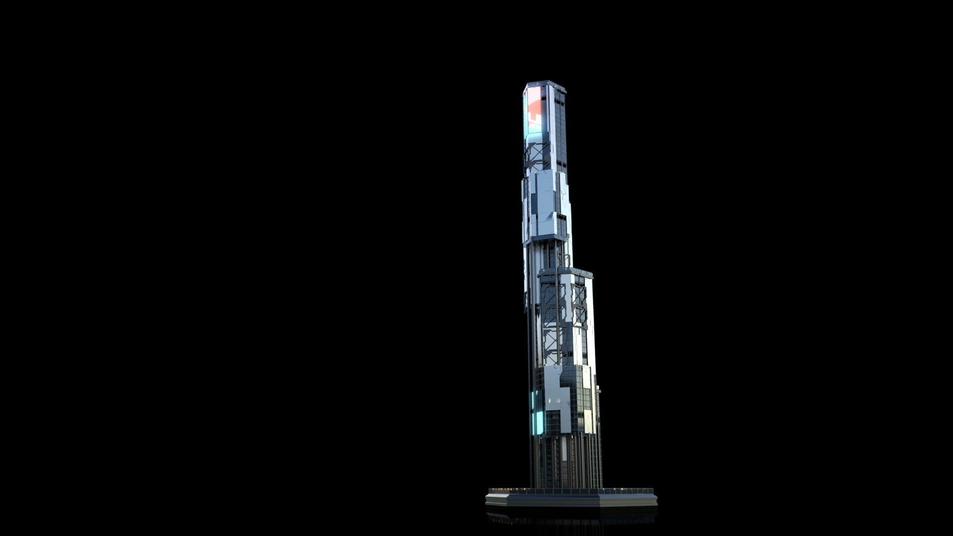 Futuristic Future Modern City Building Skyscraper 28 3D model_3