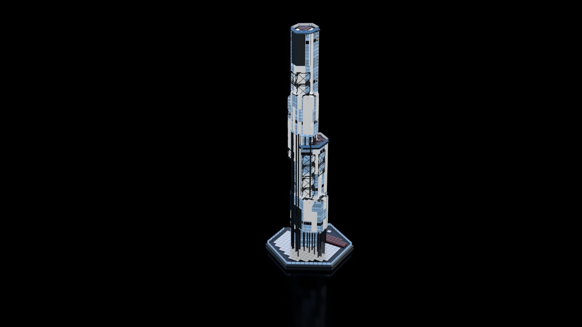 Futuristic Future Modern City Building Skyscraper 28 3D model_6