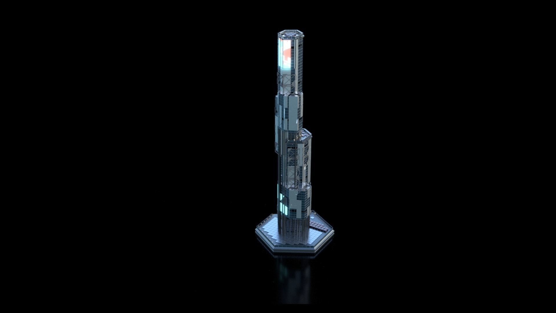 Futuristic Future Modern City Building Skyscraper 28 3D model_5