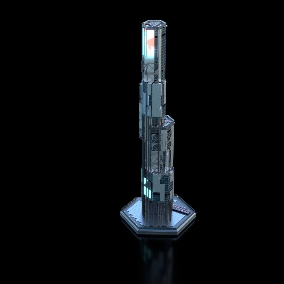 Futuristic Future Modern City Building Skyscraper 28 3D model_1