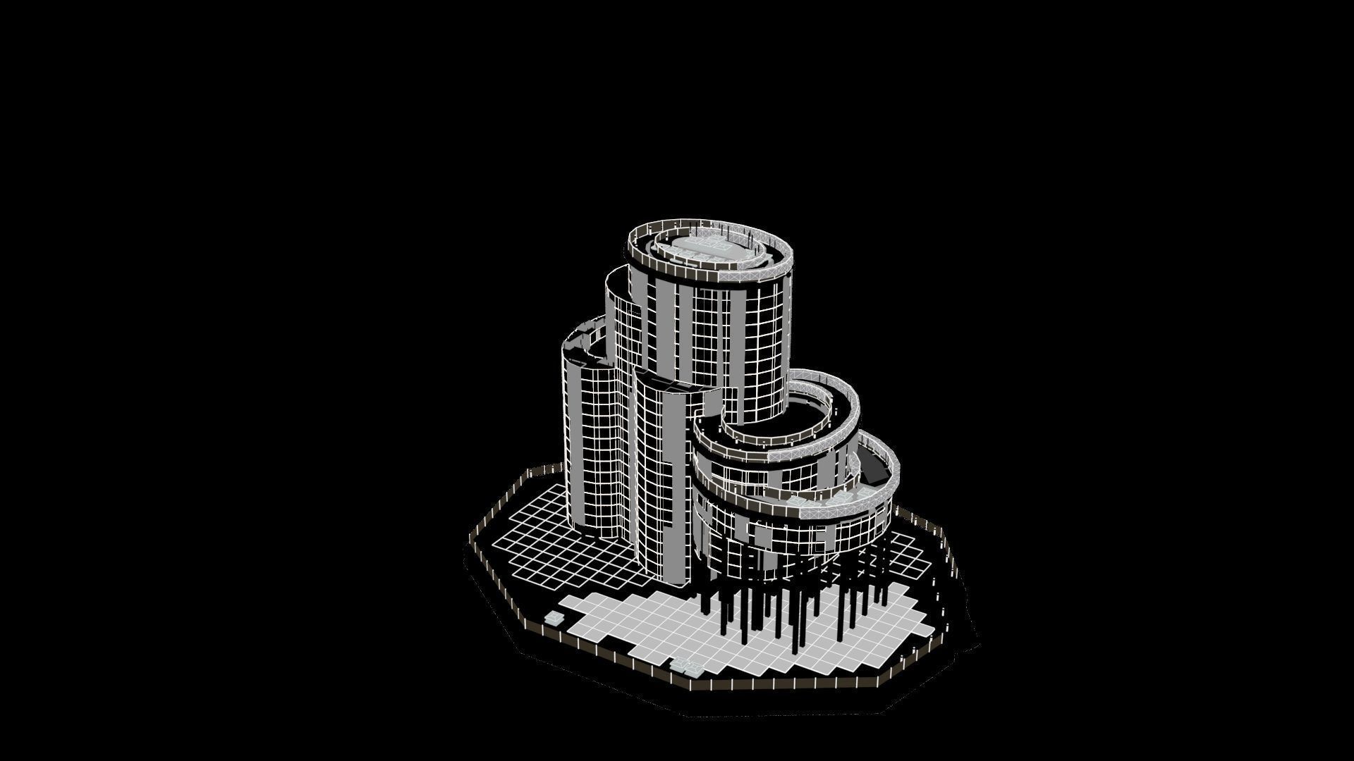 Futuristic Future Modern City Building Skyscraper 26 3D model_9