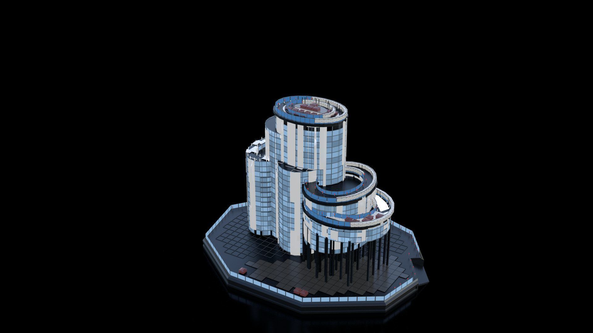 Futuristic Future Modern City Building Skyscraper 26 3D model_6