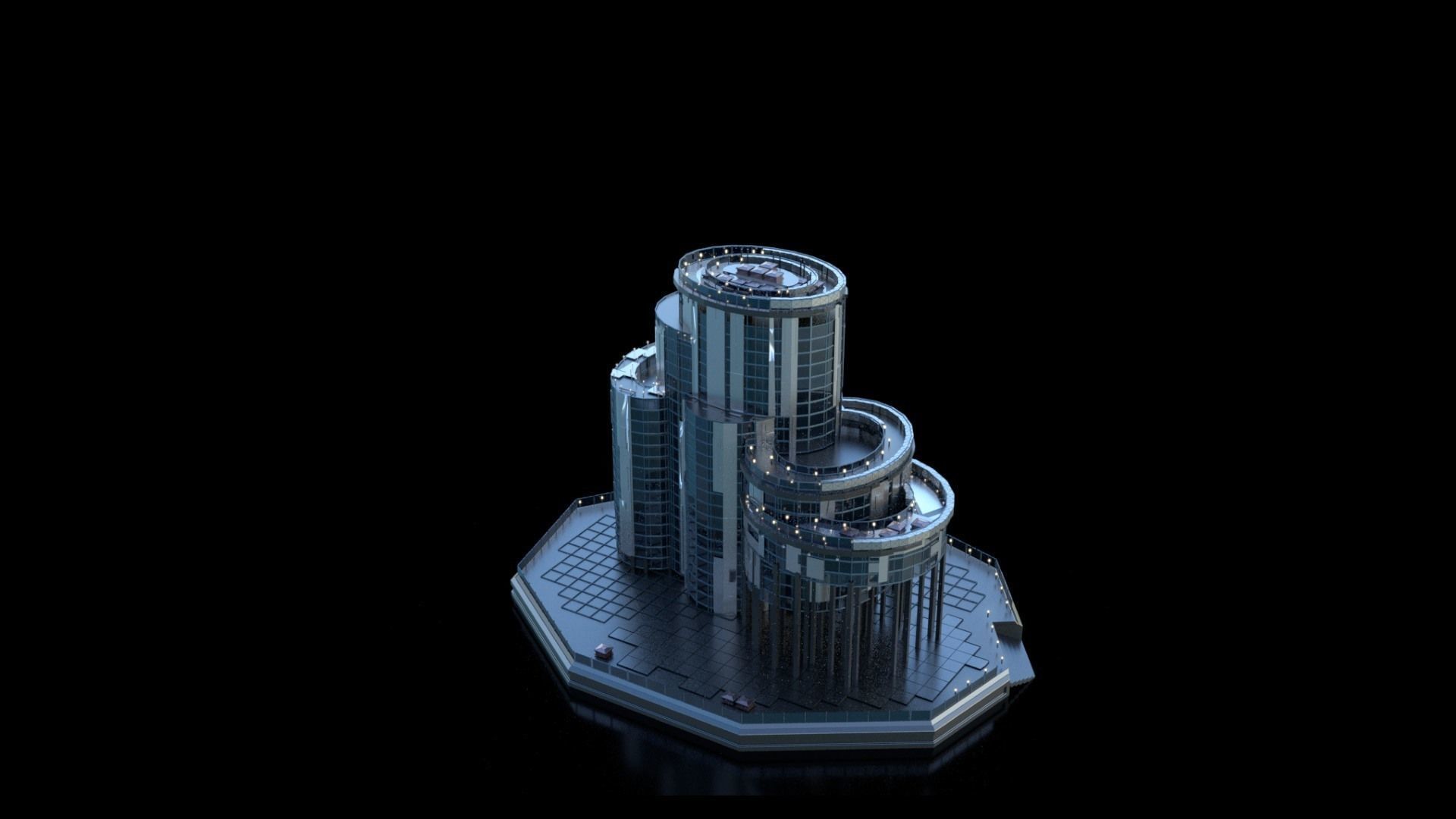 Futuristic Future Modern City Building Skyscraper 26 3D model_5