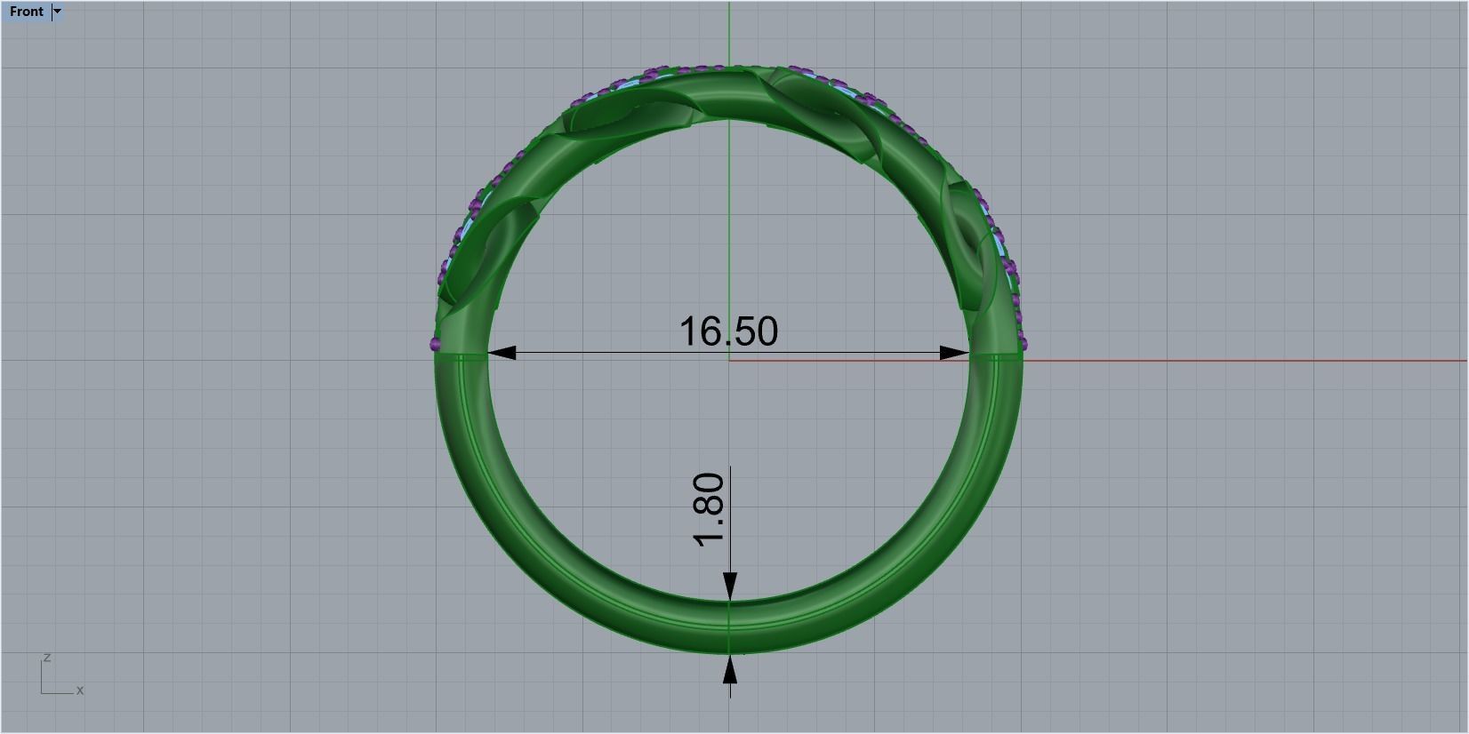 Diamond CUBA RING SIZE 16 5 3D print model_3