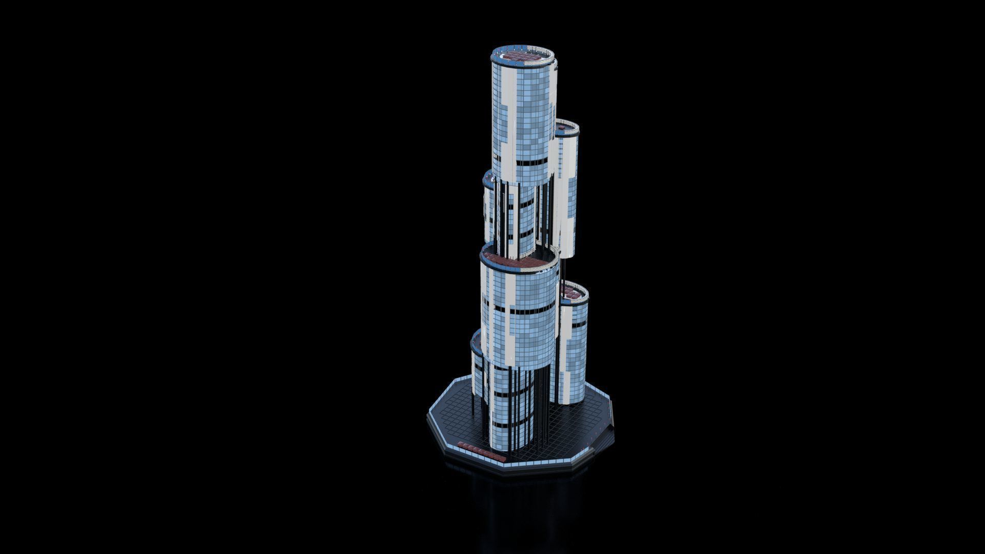 Futuristic Future Modern City Building Skyscraper 25 3D model_6