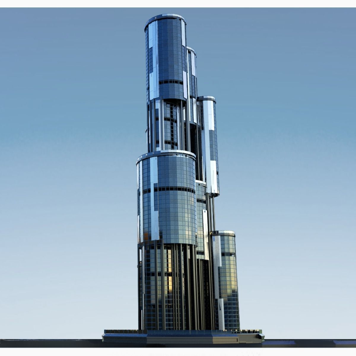 Futuristic Future Modern City Building Skyscraper 25 3D model_7