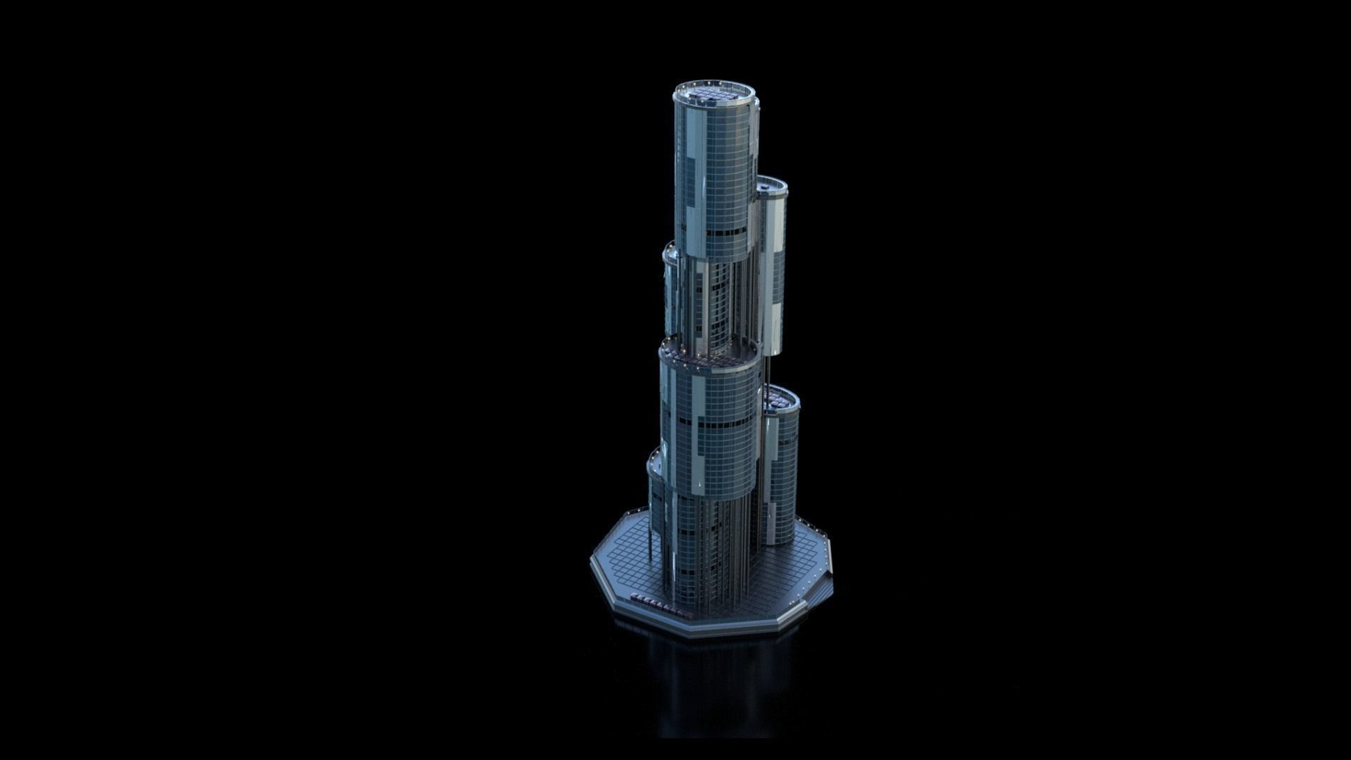 Futuristic Future Modern City Building Skyscraper 25 3D model_5