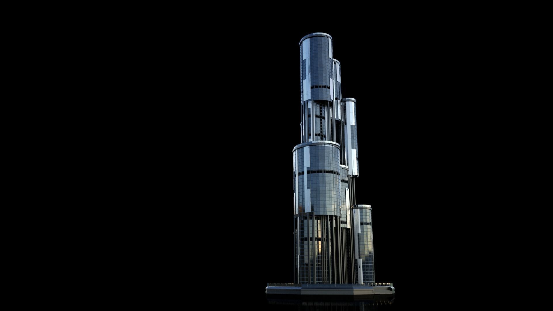 Futuristic Future Modern City Building Skyscraper 25 3D model_3