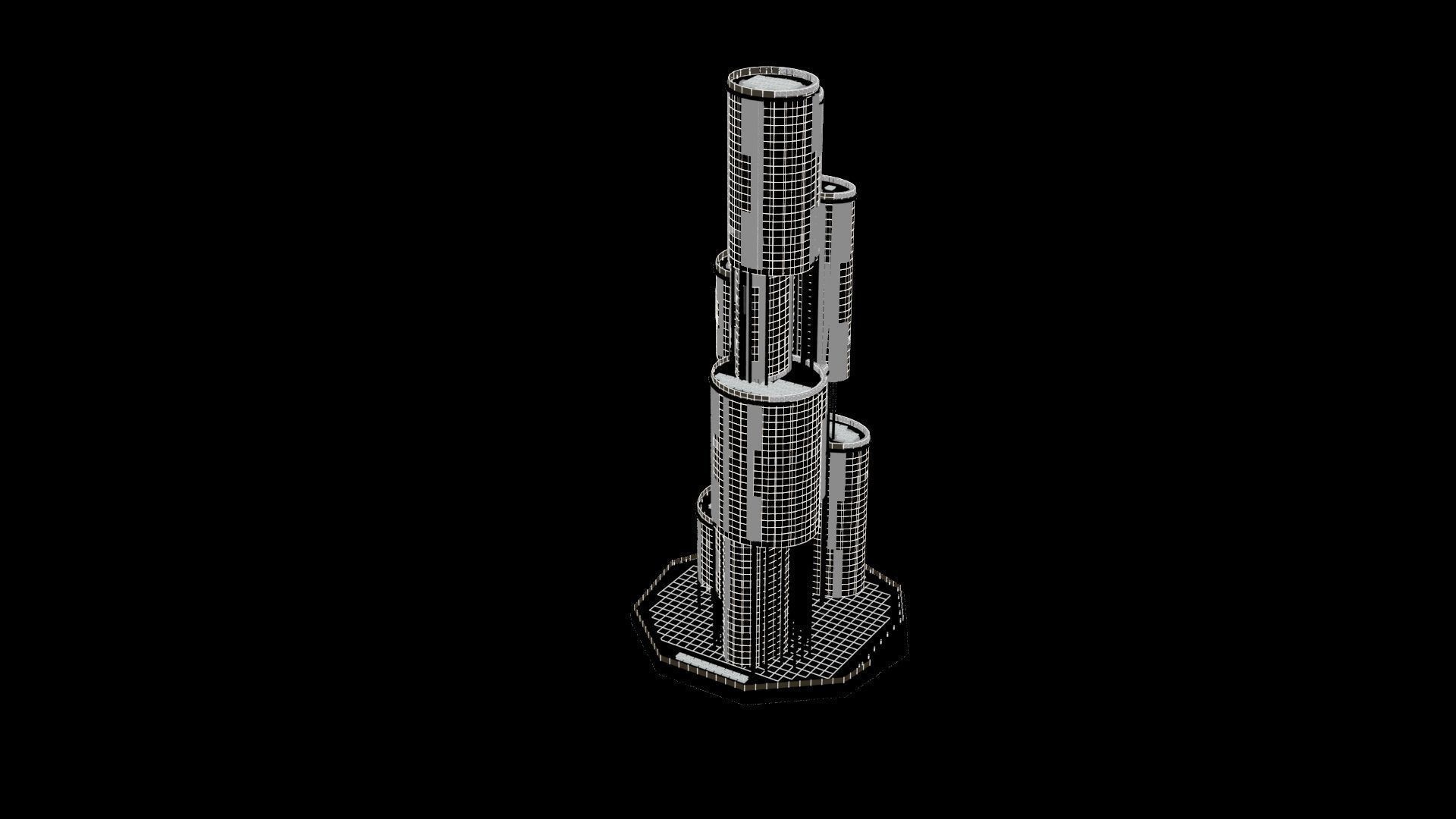 Futuristic Future Modern City Building Skyscraper 25 3D model_9