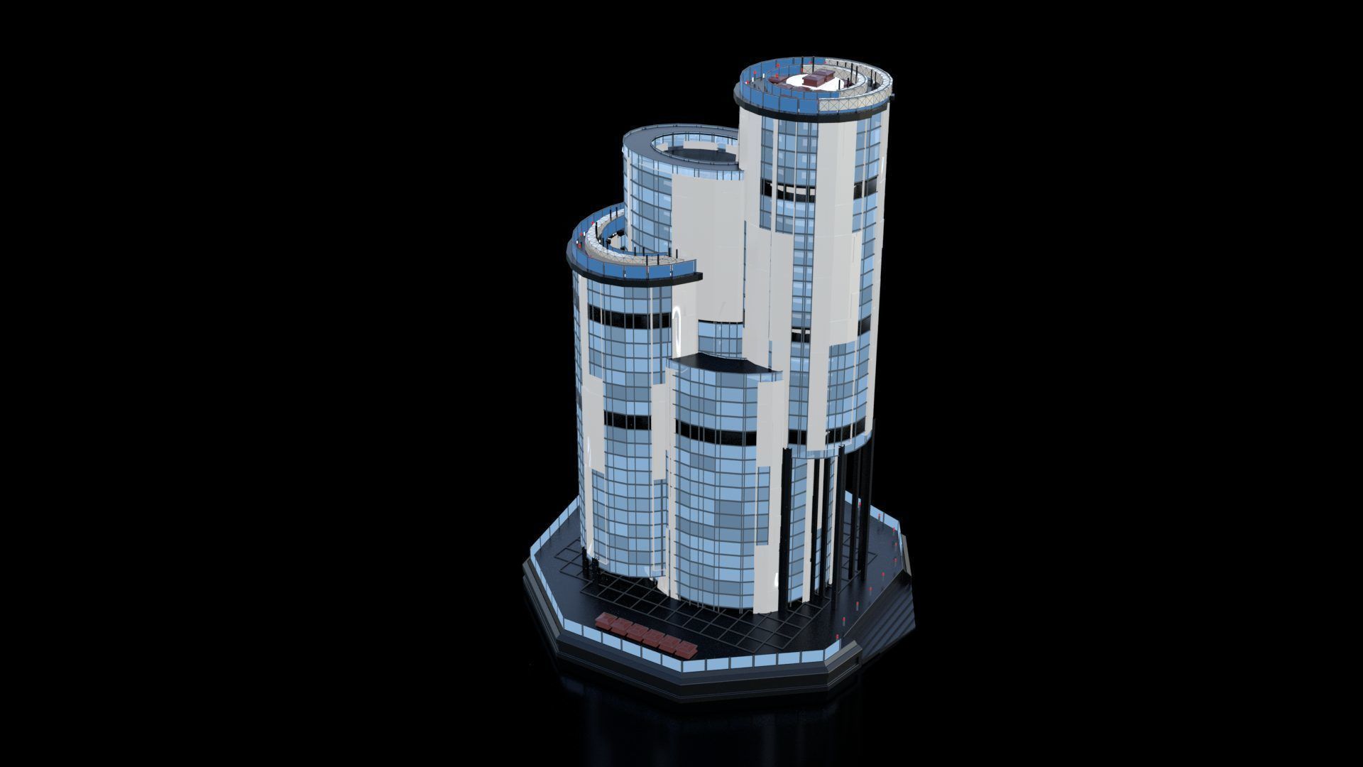 Futuristic Future Modern City Building Skyscraper 24 3D model_6