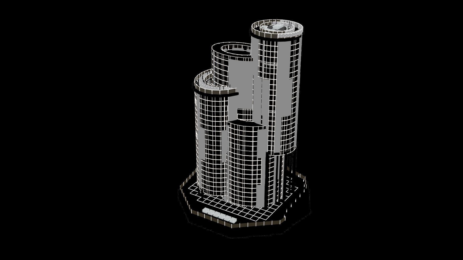 Futuristic Future Modern City Building Skyscraper 24 3D model_9