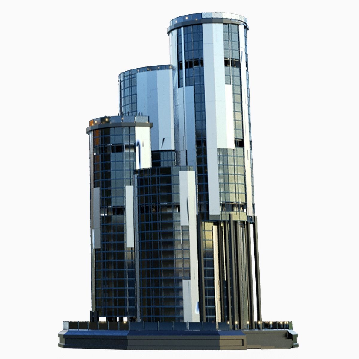 Futuristic Future Modern City Building Skyscraper 24 3D model_7