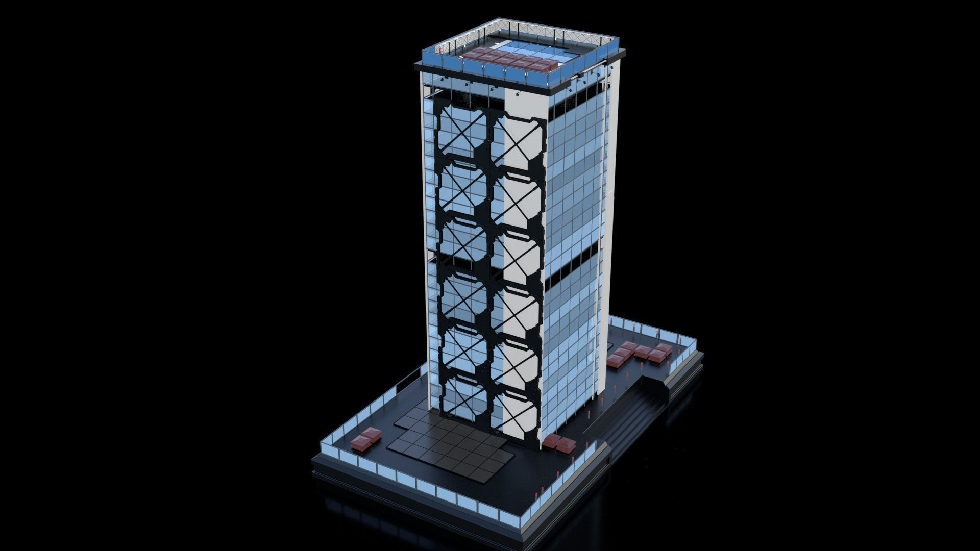 Futuristic Future Modern City Building Skyscraper 23 3D model_6