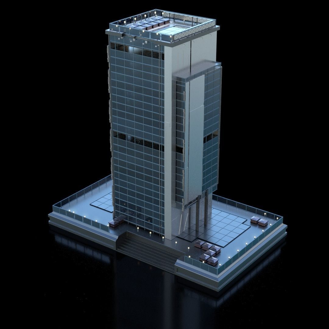 Futuristic Future Modern City Building Skyscraper 23 3D model_2