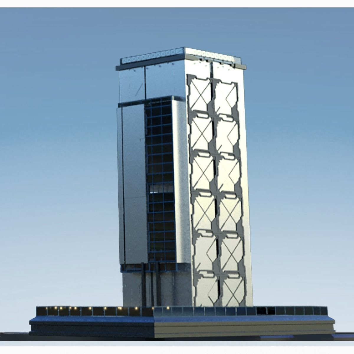 Futuristic Future Modern City Building Skyscraper 23 3D model_7