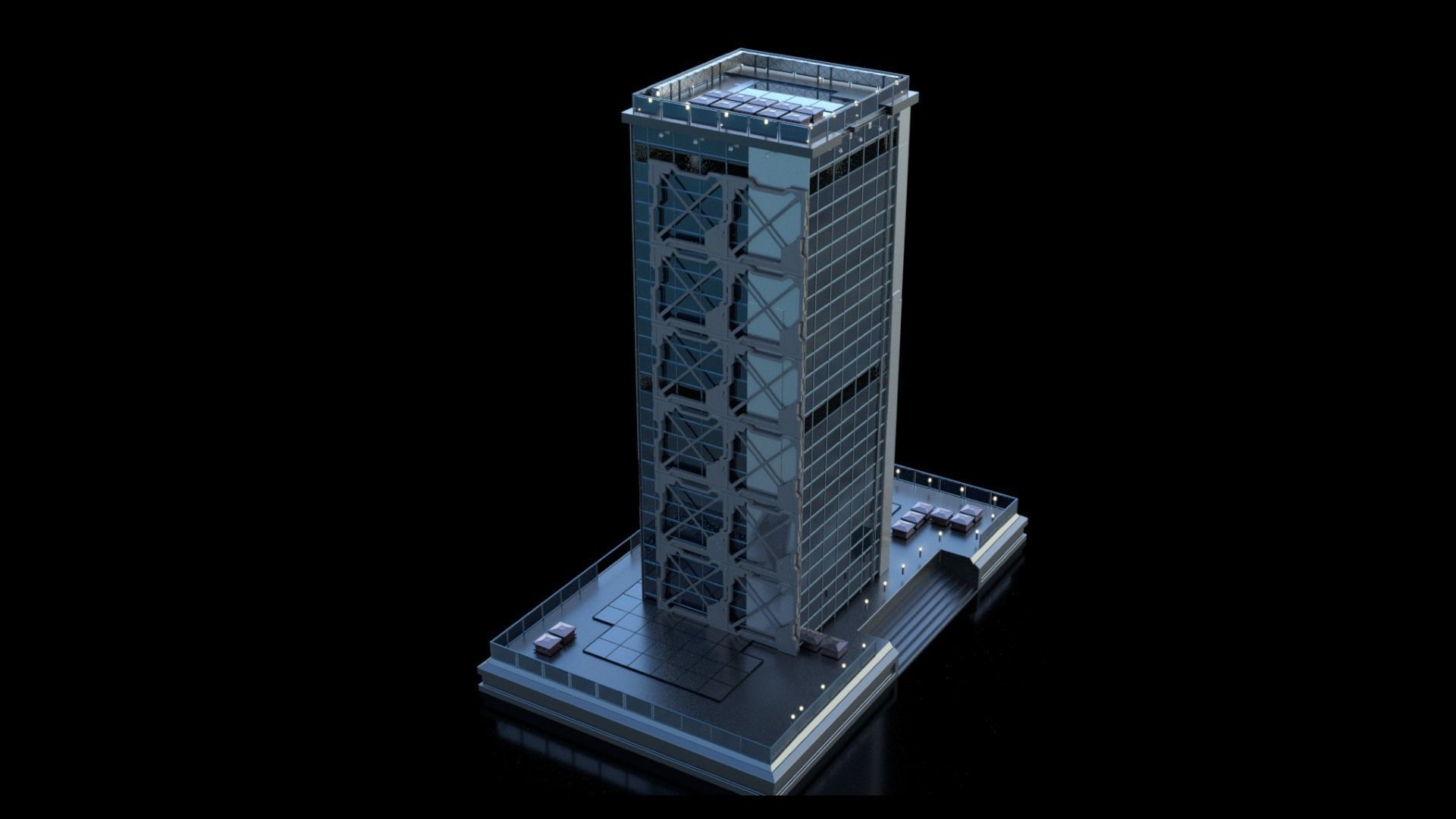 Futuristic Future Modern City Building Skyscraper 23 3D model_5