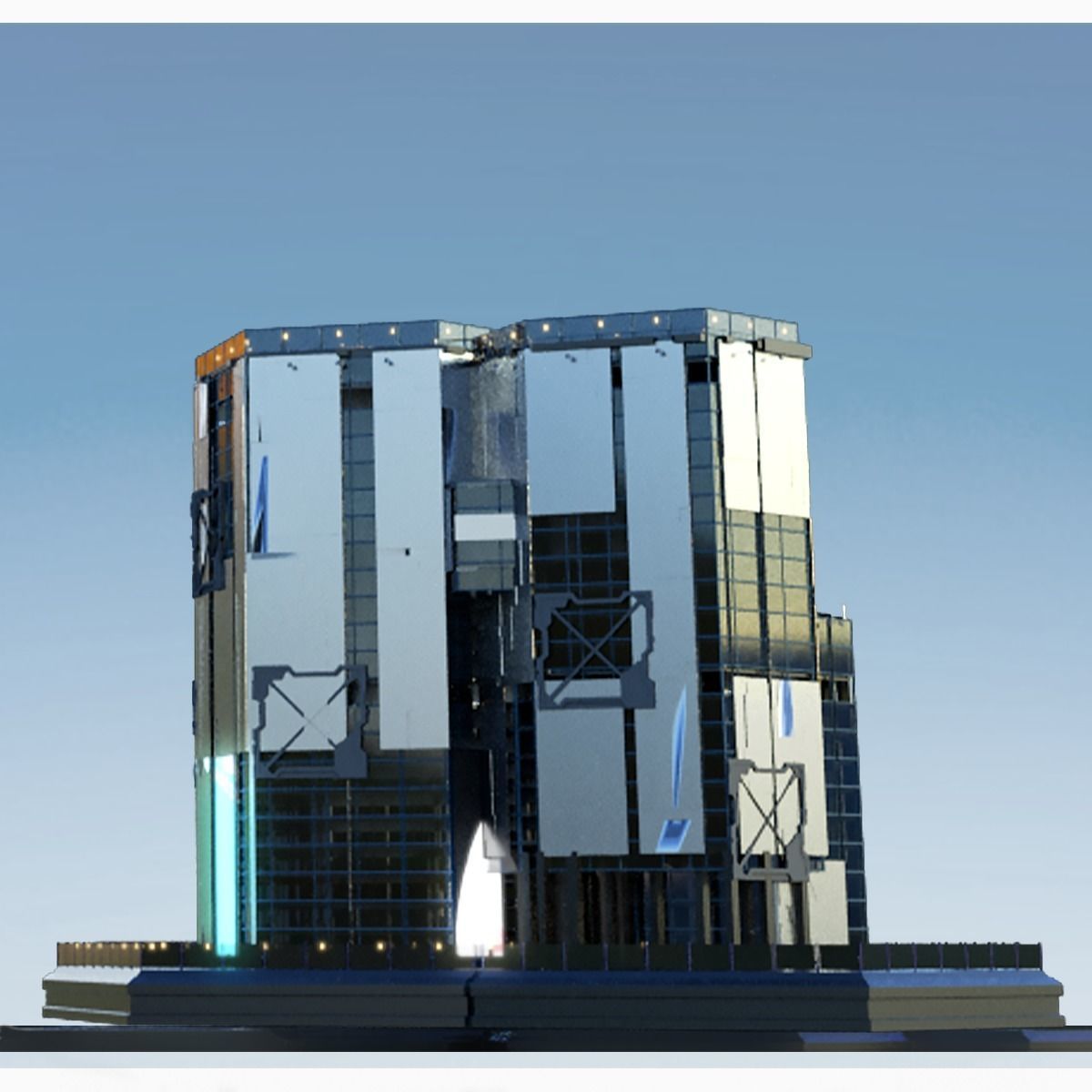 Futuristic Future Modern City Building Skyscraper 22 3D model_7