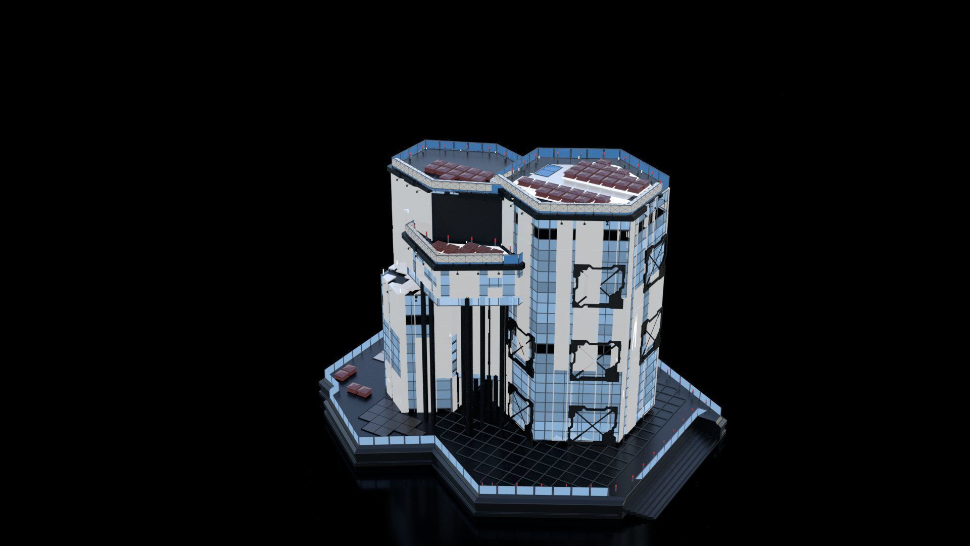 Futuristic Future Modern City Building Skyscraper 22 3D model_6