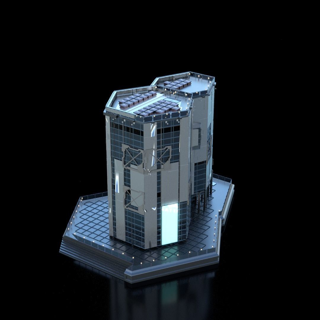 Futuristic Future Modern City Building Skyscraper 22 3D model_2
