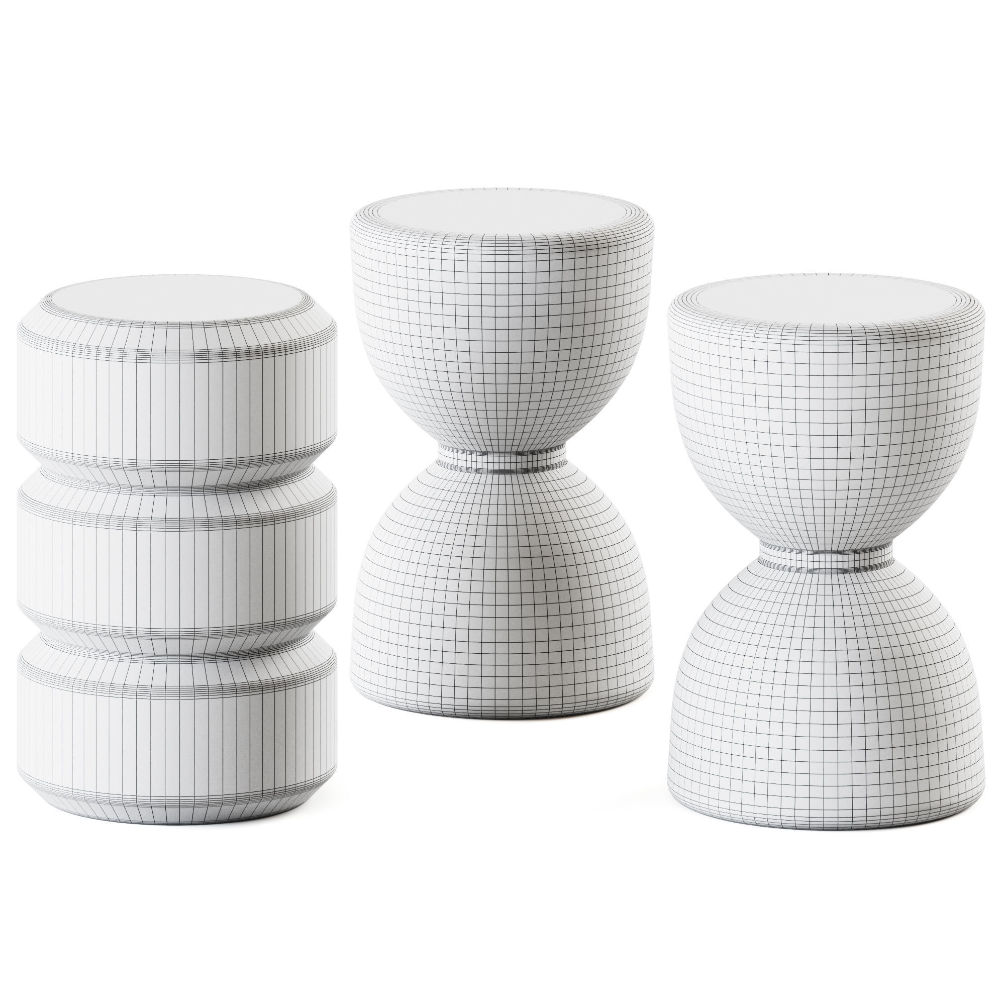 Hamilton Conte Stool 2 Cousins Side Table 3D model_1