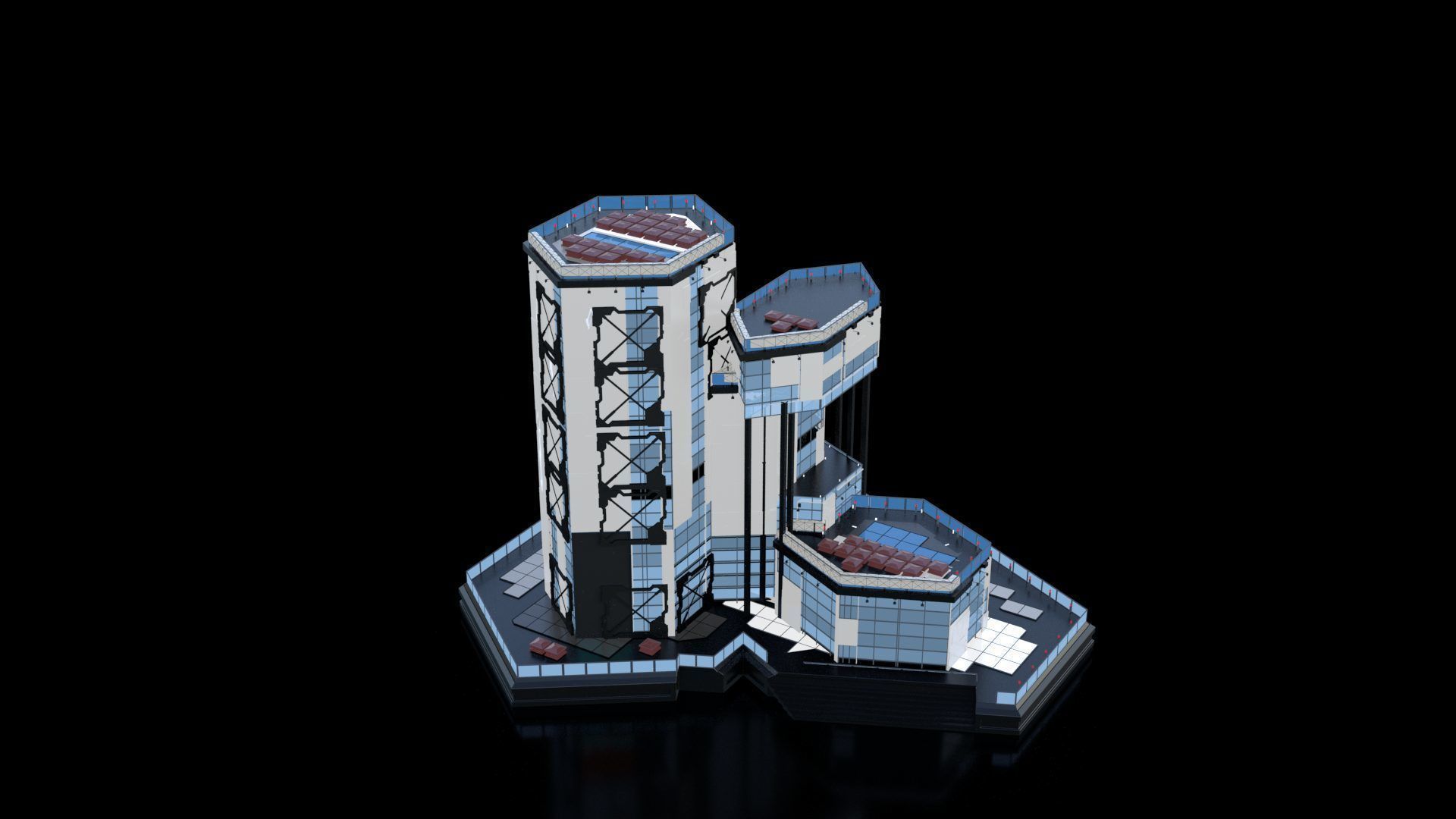Futuristic Future Modern City Building Skyscraper 21 3D model_6