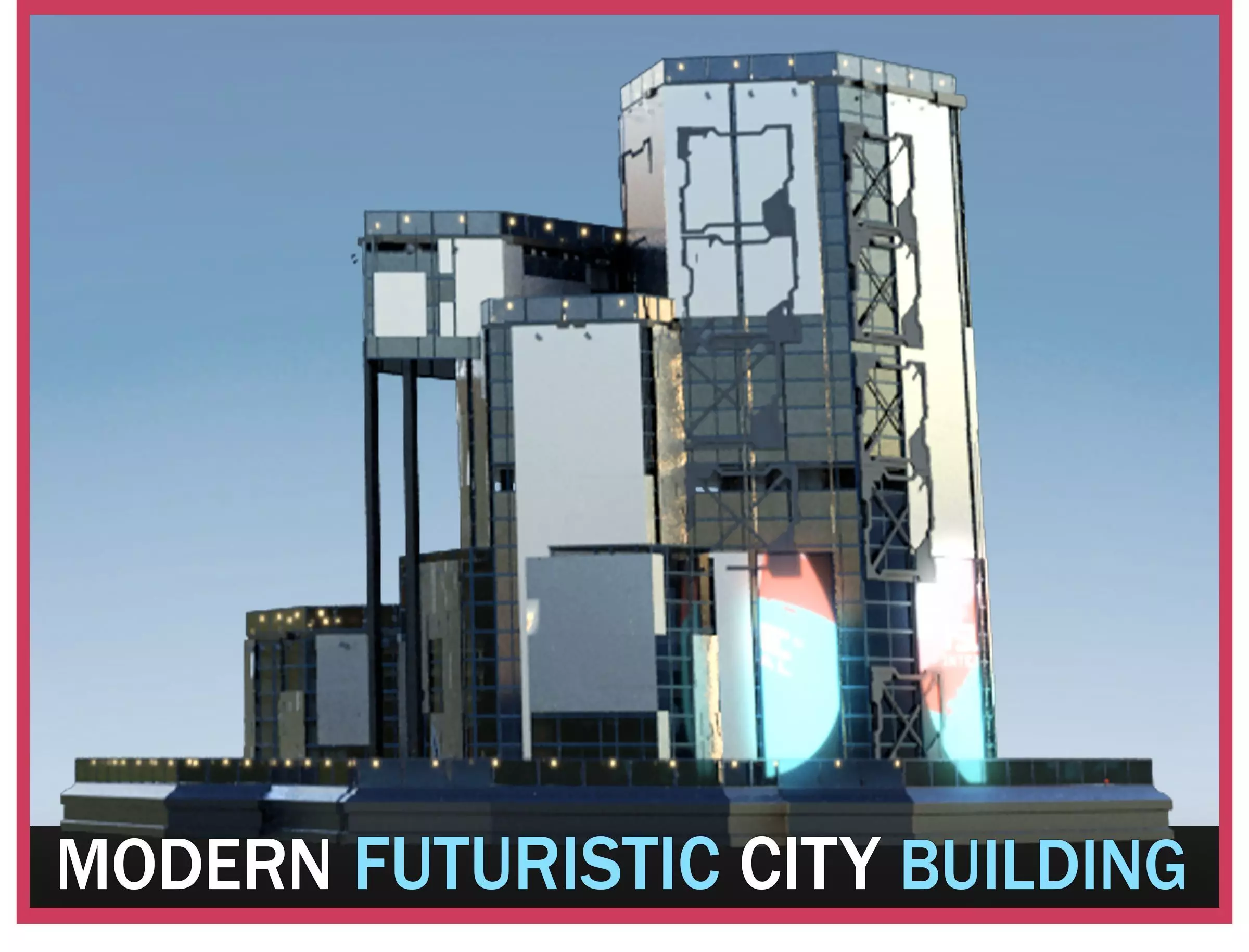 Futuristic Future Modern City Building Skyscraper 21 3D model_0