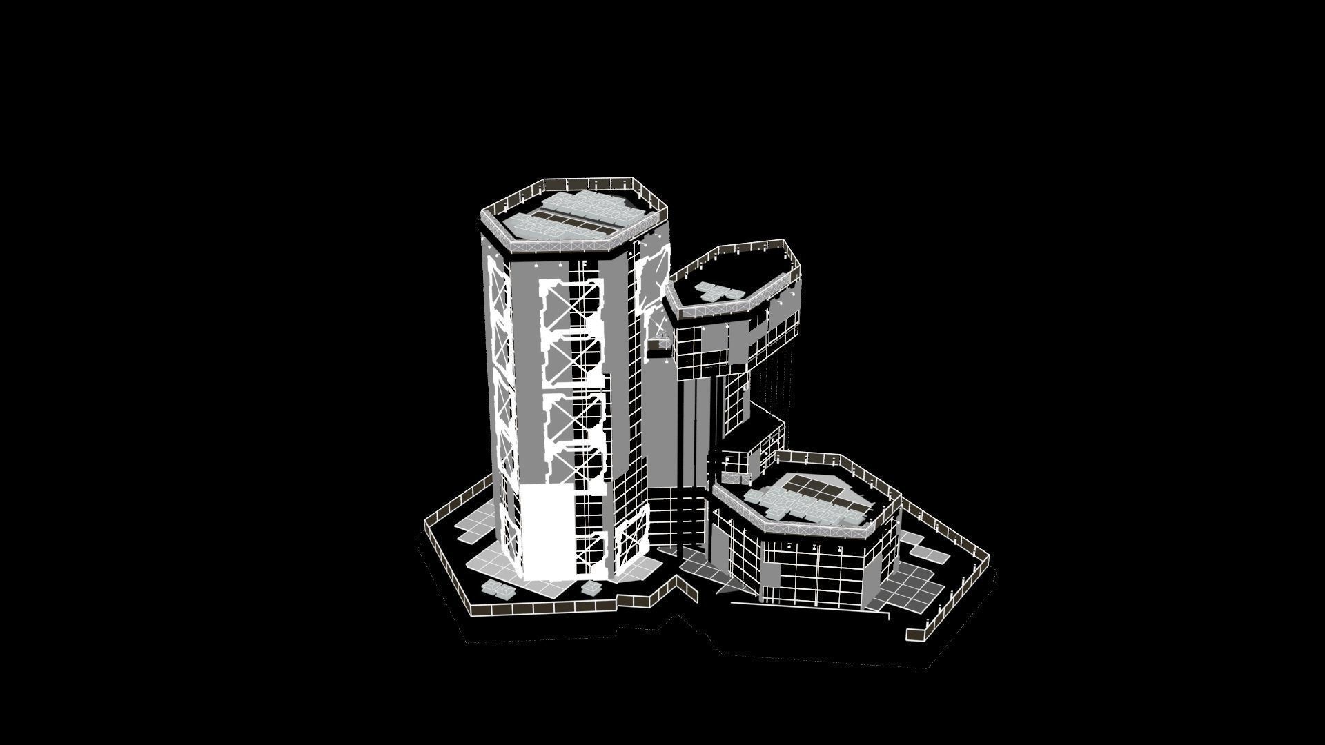 Futuristic Future Modern City Building Skyscraper 21 3D model_9