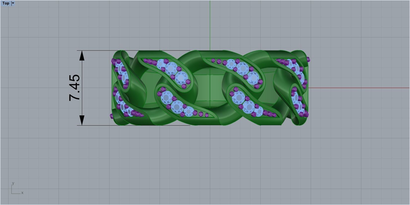 Diamond CUBA RING SIZE 17 5 3D print model_1