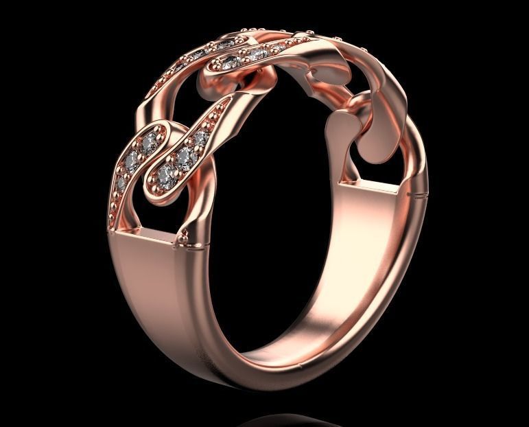 Diamond CUBA RING SIZE 17 5 3D print model_14