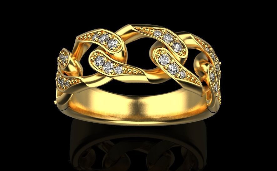 Diamond CUBA RING SIZE 17 5 3D print model_7