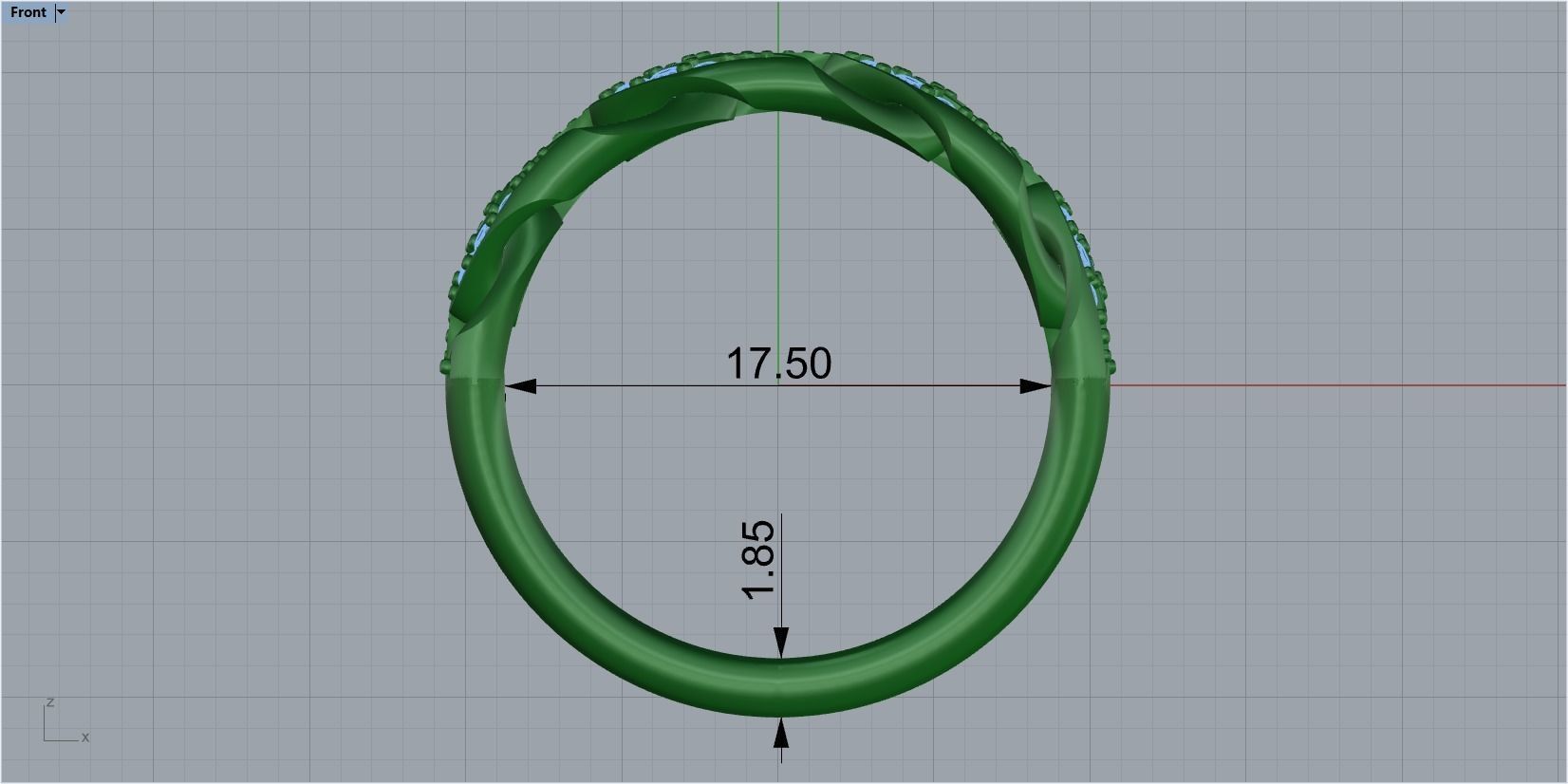Diamond CUBA RING SIZE 17 5 3D print model_3