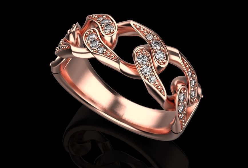 Diamond CUBA RING SIZE 17 5 3D print model_13