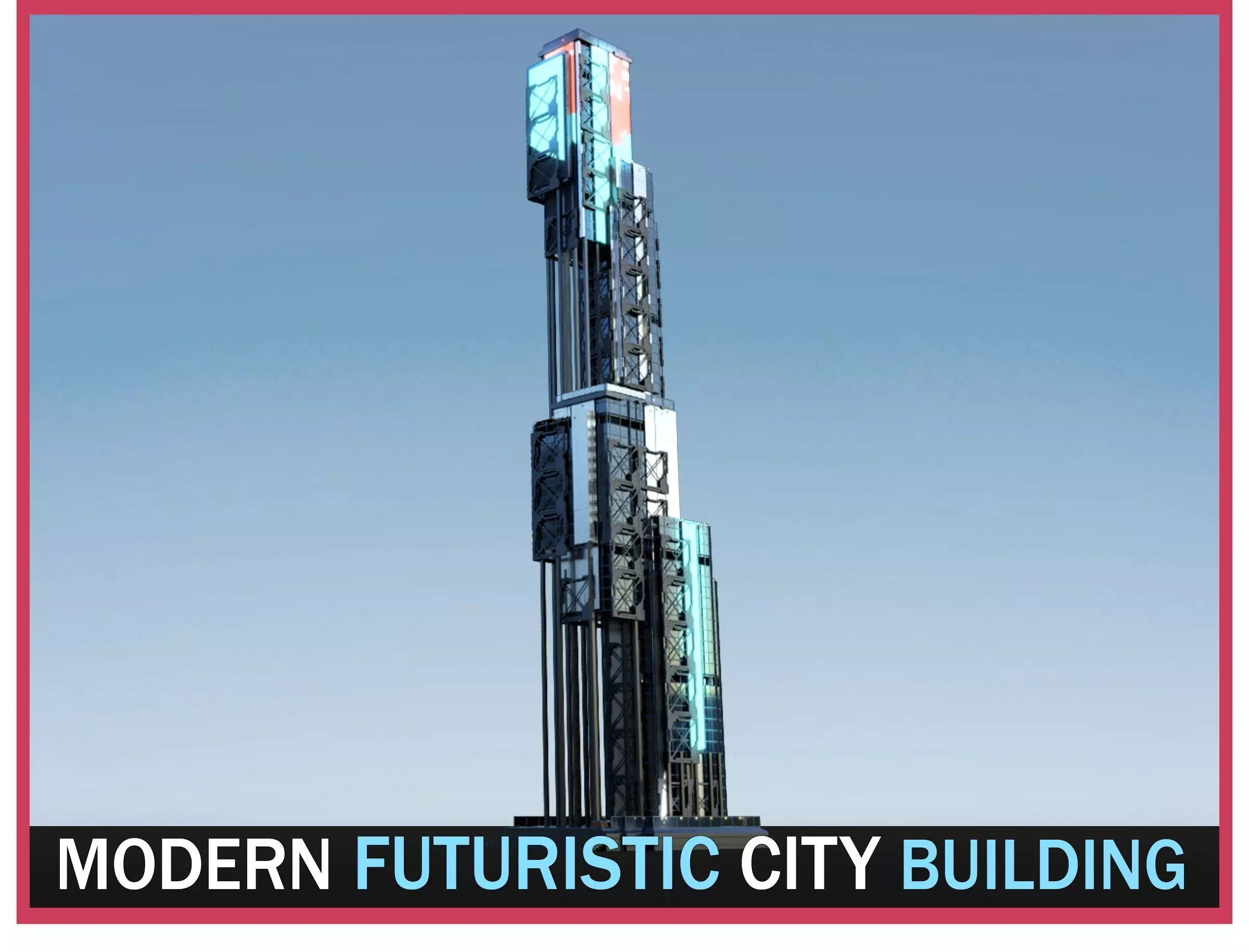 Futuristic Future Modern City Building Skyscraper 20 3D model_0