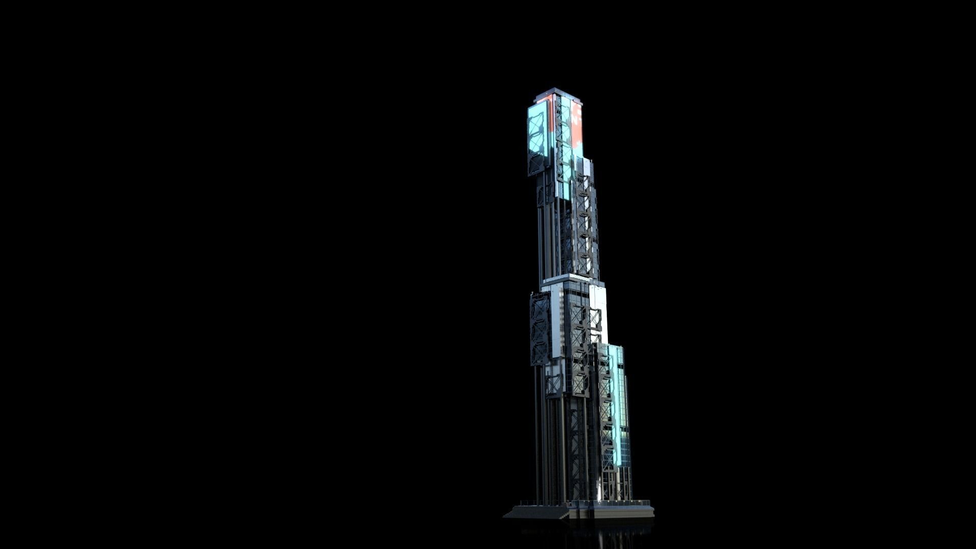 Futuristic Future Modern City Building Skyscraper 20 3D model_3