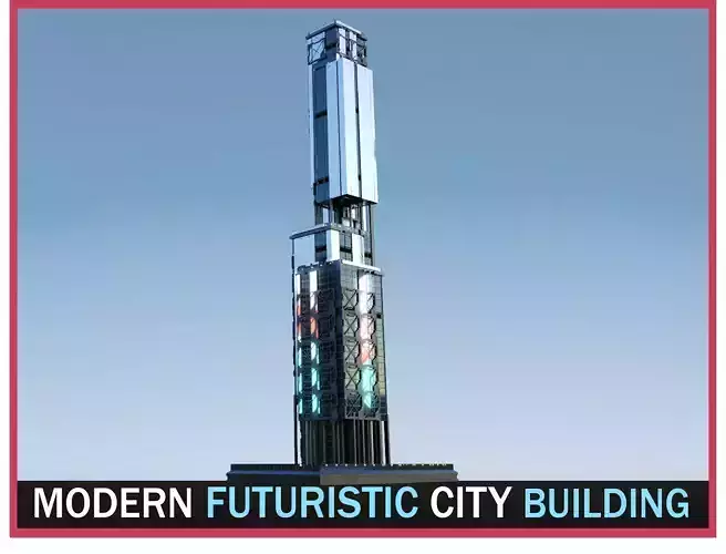 Futuristic Future Modern City Building Skyscraper 19 3D model