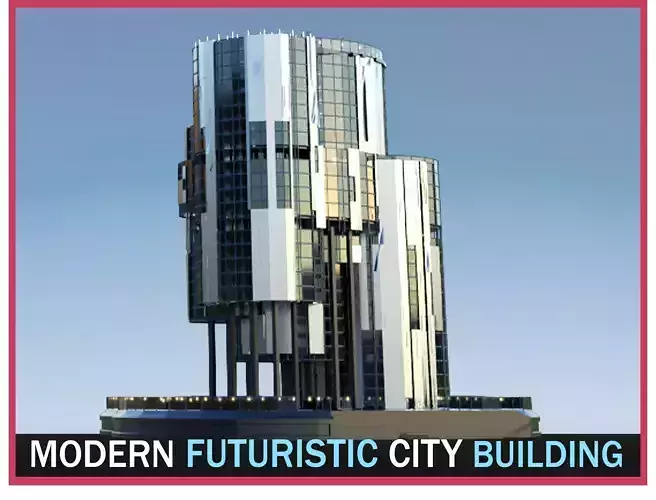 Futuristic Future Modern City Building Skyscraper 14 3D model