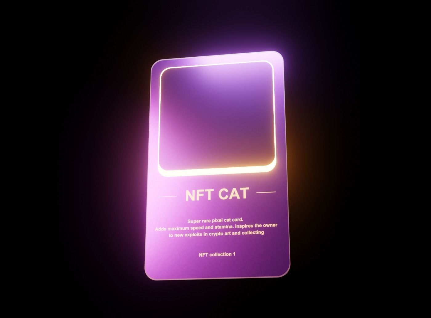 NFT collectible card template Blender Eevvee 3D model_4