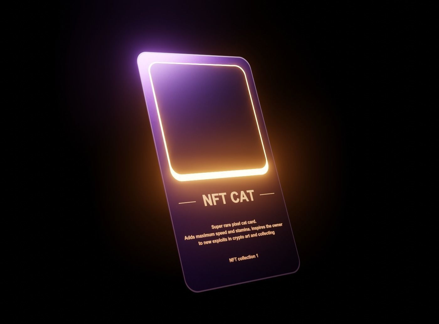 NFT collectible card template Blender Eevvee 3D model_2