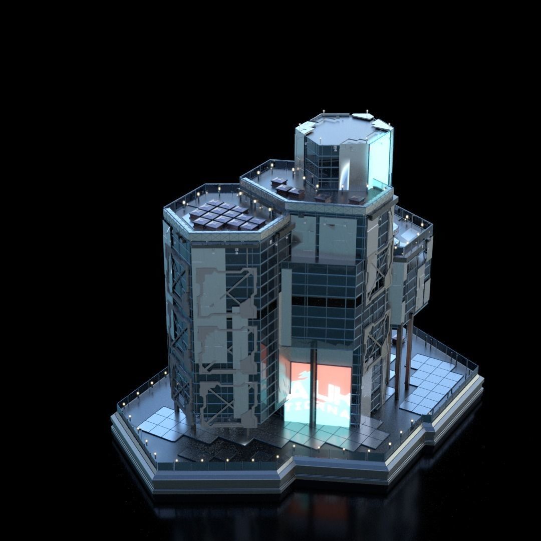 Sci-Fi Sci Fi Futuristic Future Modern City Building Skyscraper 3D model_1