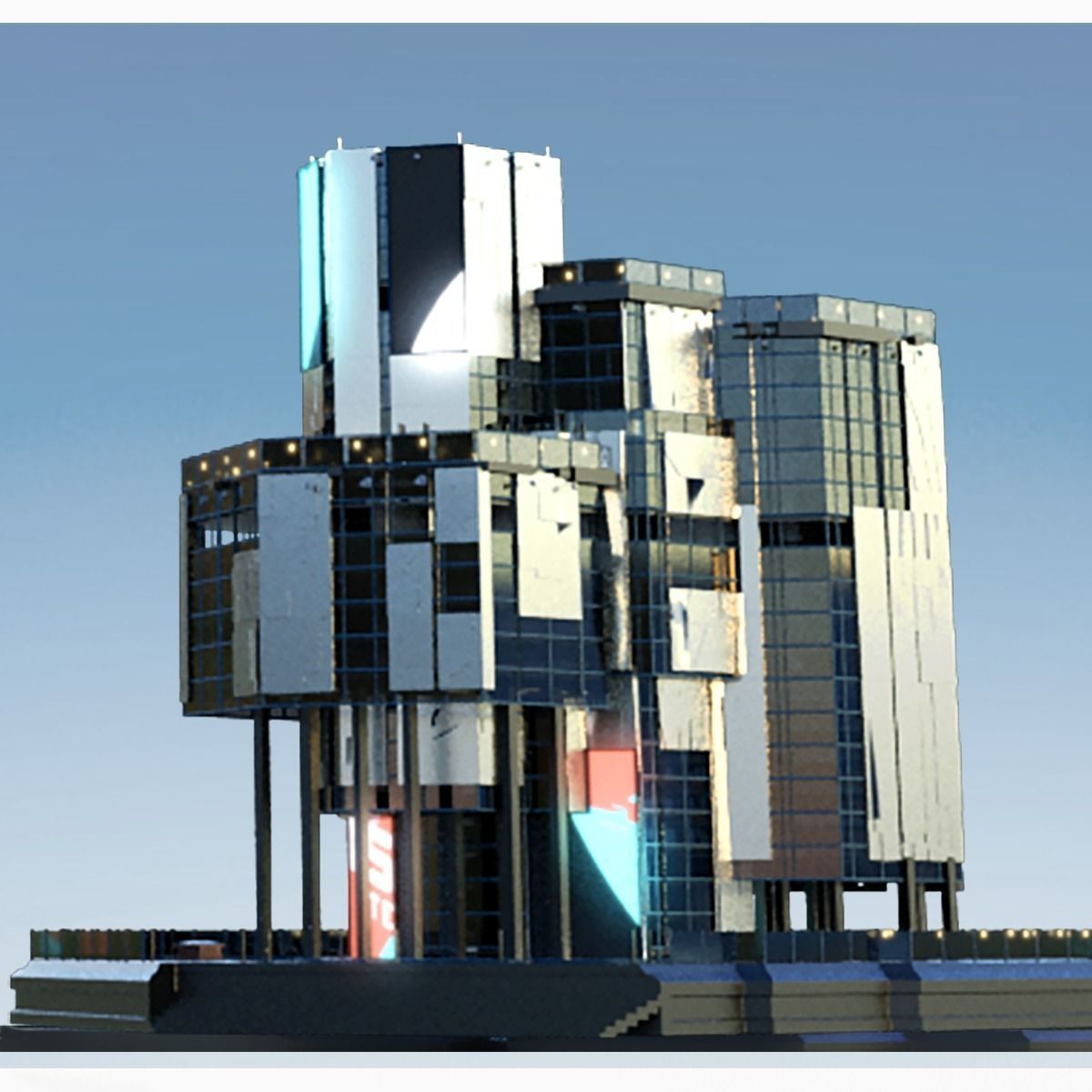 Sci-Fi Sci Fi Futuristic Future Modern City Building Skyscraper 3D model_7