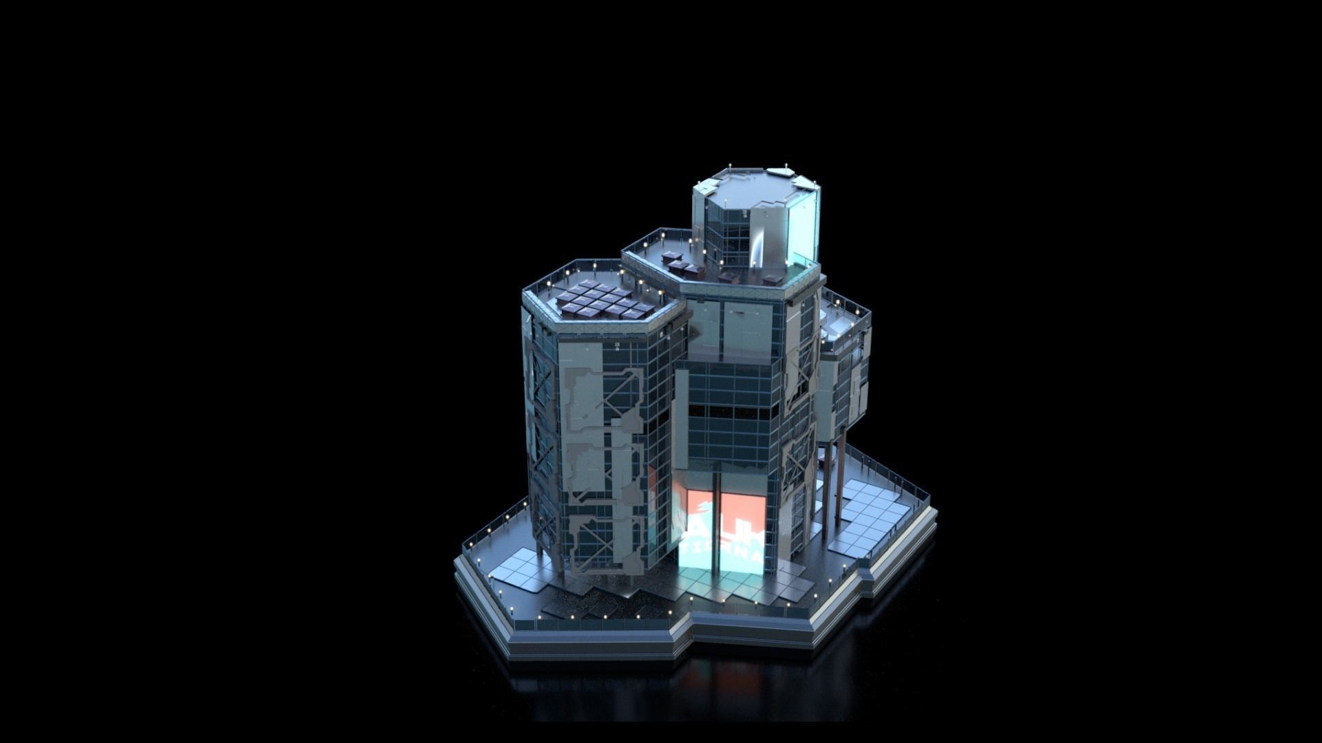 Sci-Fi Sci Fi Futuristic Future Modern City Building Skyscraper 3D model_5