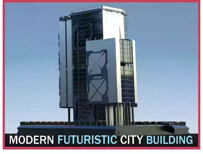 Futuristic Future Modern City Building Skyscraper 08 3D model