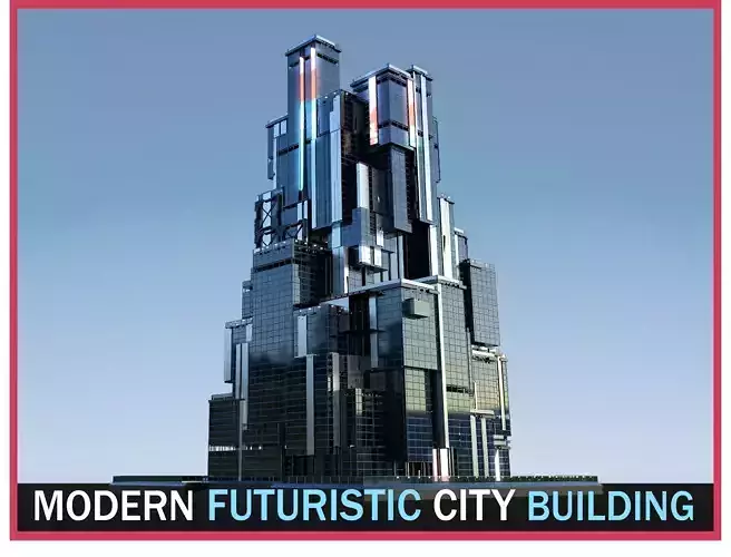 Futuristic Future Modern City Building Skyscraper 05 3D model