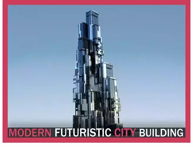 Futuristic Future Modern City Building Skyscraper 03 3D model