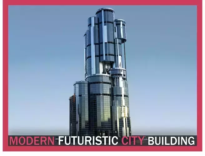 Futuristic Future Modern City Building Skyscraper 02 3D model