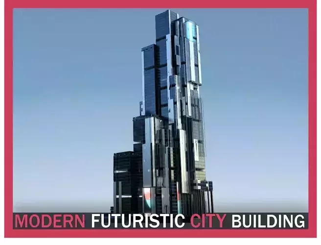 Futuristic Future Modern City Building Skyscraper 01 3D model