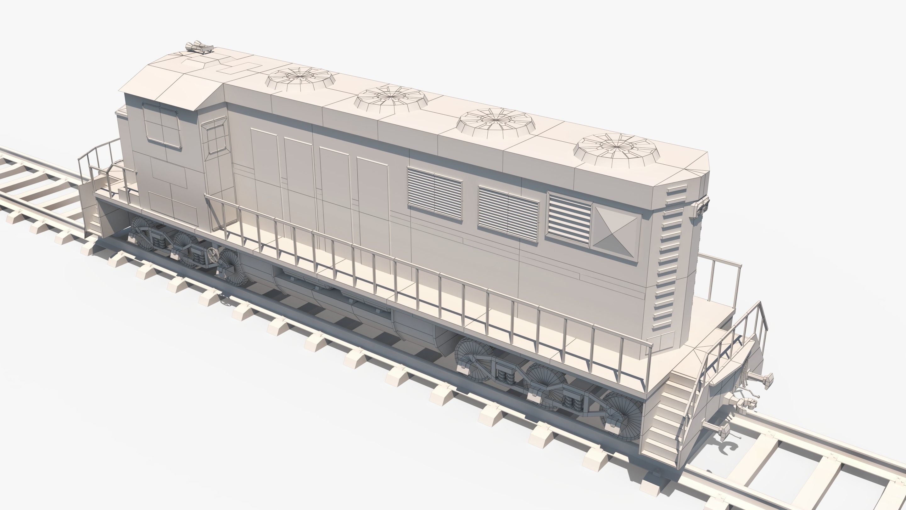 Cargo Train Pack Low-poly 3D model_5