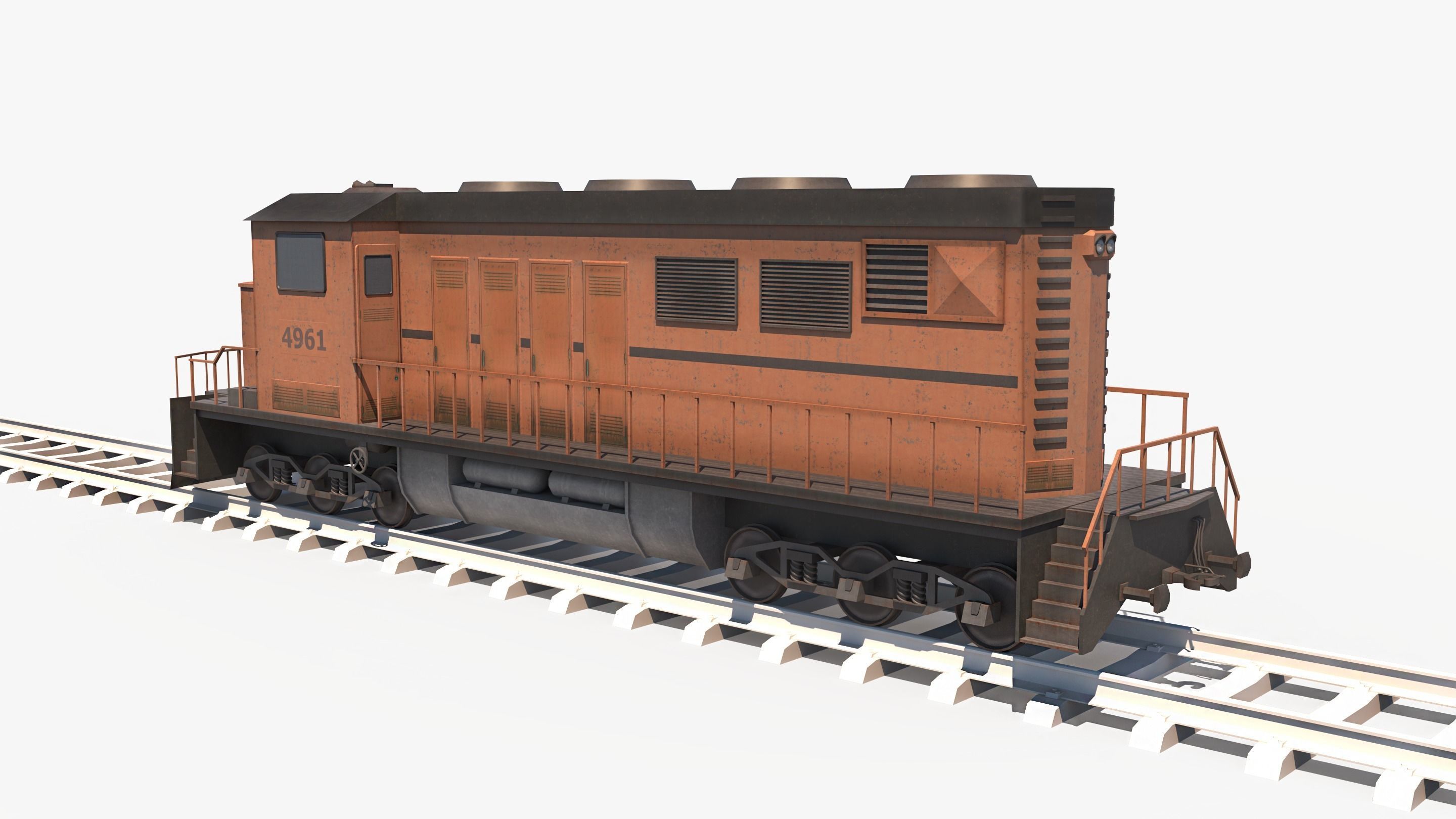 Cargo Train Pack Low-poly 3D model_6