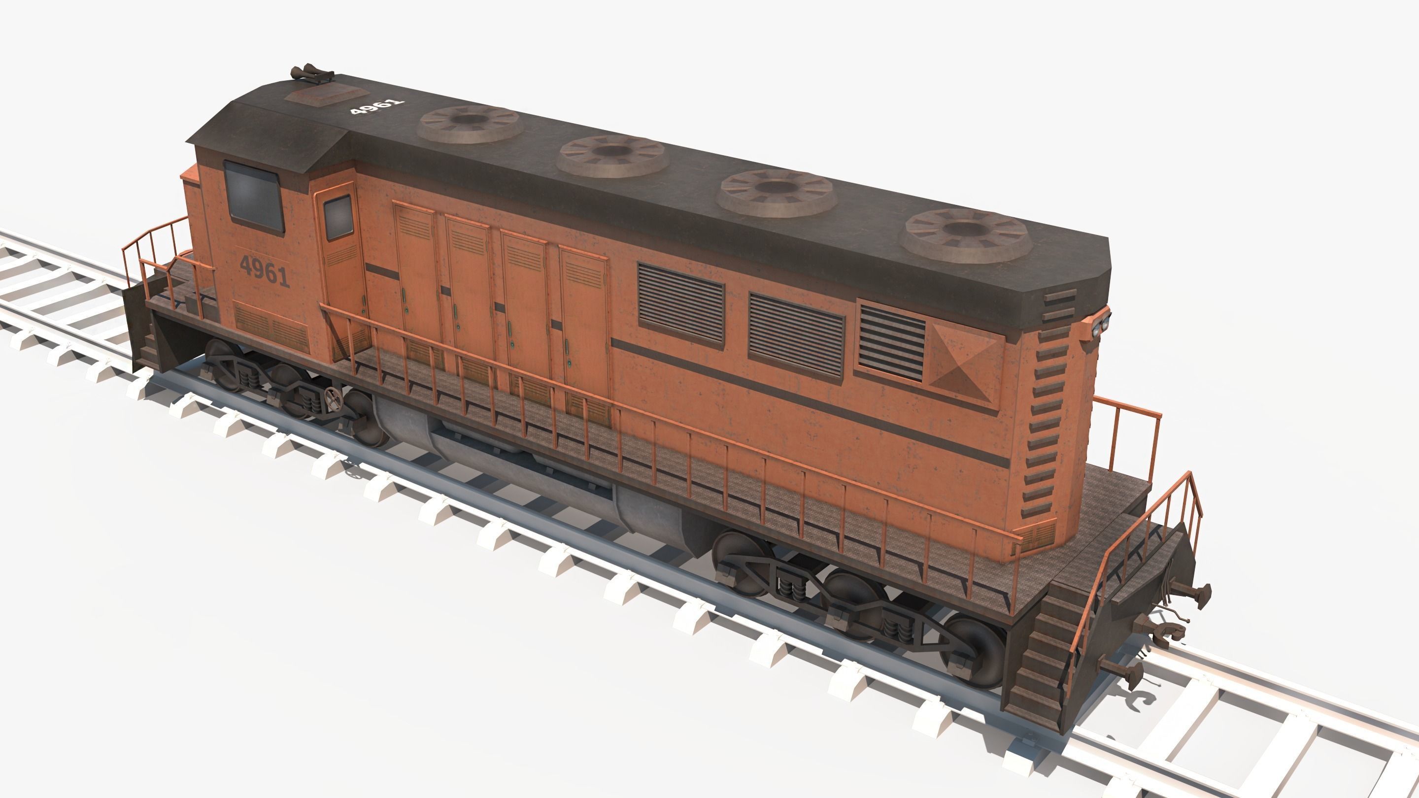Cargo Train Pack Low-poly 3D model_4
