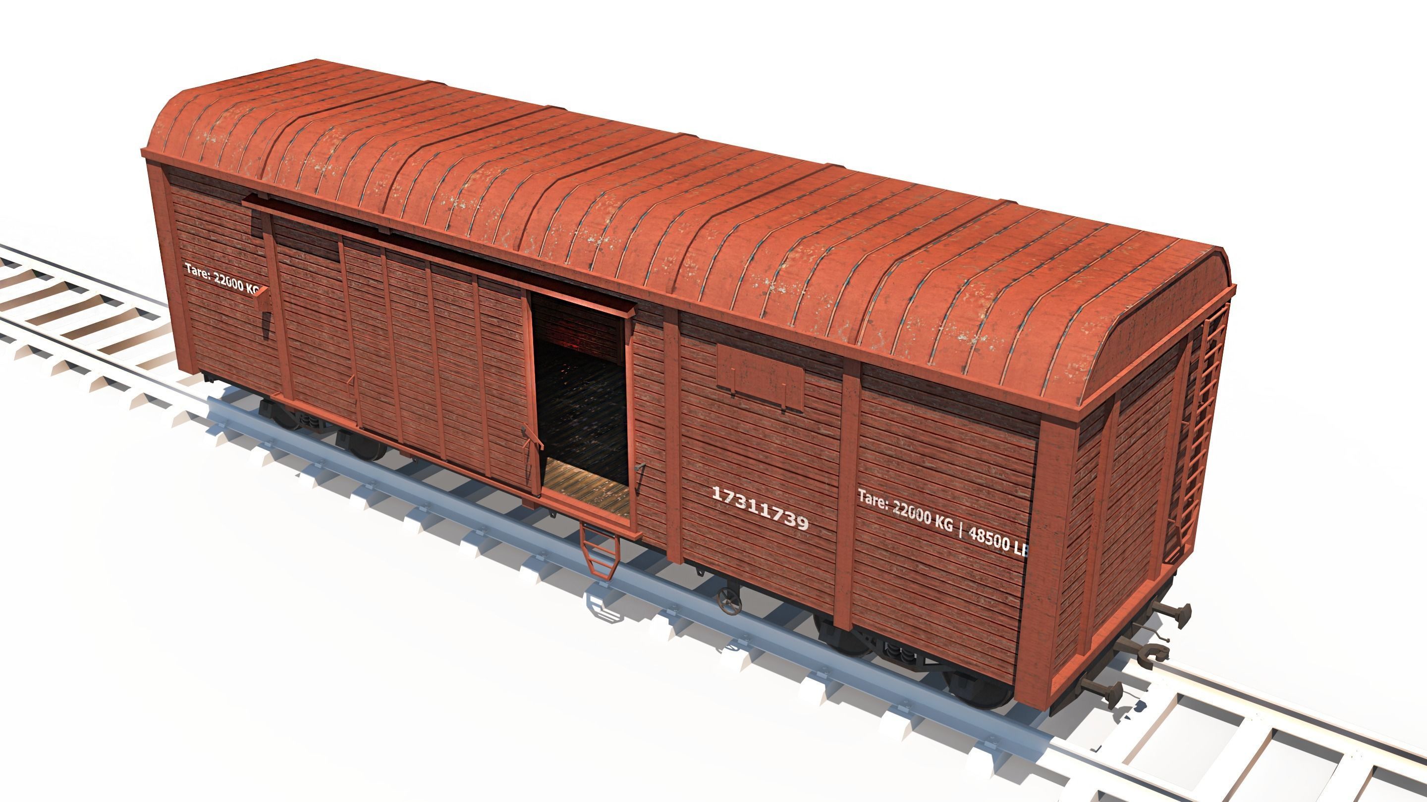 Cargo Train Pack Low-poly 3D model_13